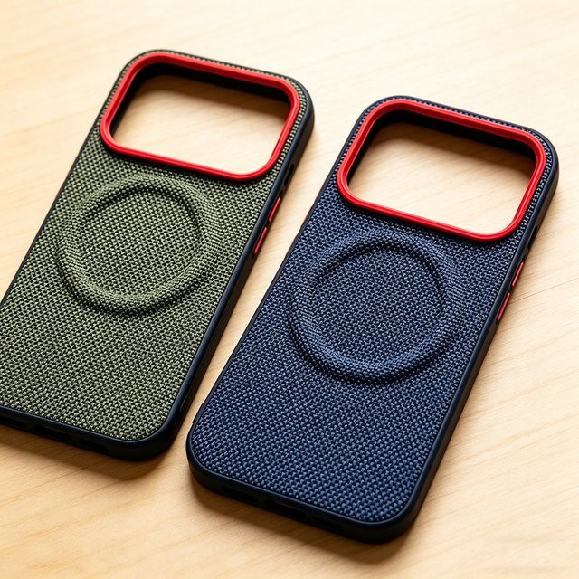 MagSafe kompatible Magnet-Schutzhülle aus Technologie-Gewebe und PU für Honor in Blau - Bild 1