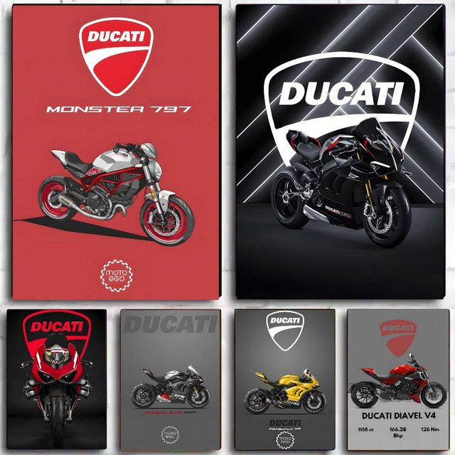 Wasserdichter selbstklebender Wandaufkleber mit Ducati Streetfighter V4 und YZR M1 Motiv für dein Wohnzimmer oder Zimmer - Bild 1