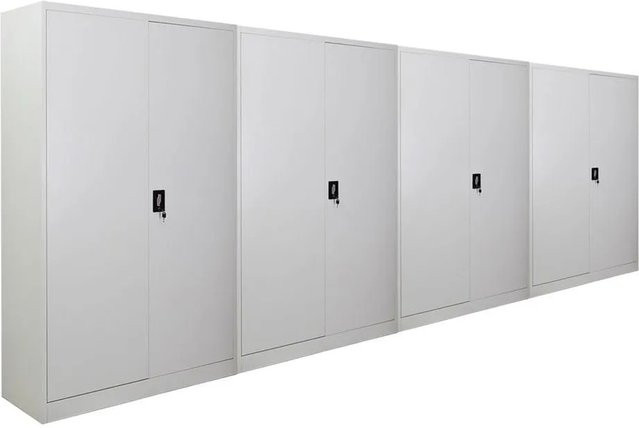 PROREGAL Aktenschrank ELEPHANT mit 2 Flügeltüren, abschließbar, Stahl pulverbeschichtet, Lichtgrau, H x B x T: 180 x 120 x 40 cm - Bild 1