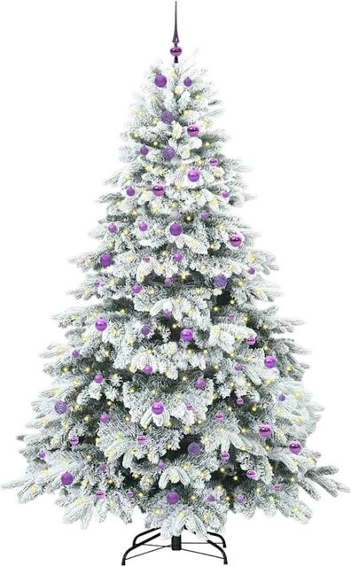 vidaXL Künstlicher Weihnachtsbaum mit 300 warmweißen LEDs in Grün, Höhe: 240 cm, aus PE und PVC - Bild 1