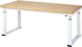 STIER Elektrisch Höhenverstellbare Werkbank Premium aus Stahl und Holz, B/T/H: 200 x 90 x 74-114 cm - Bild 1