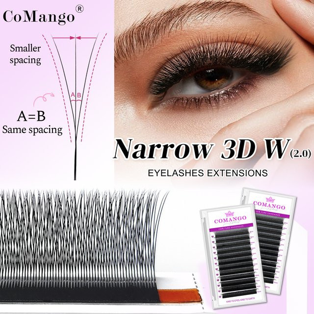 CoMango W-förmige Volumen-Wimpernverlängerungen, 3D, Black - Bild 1
