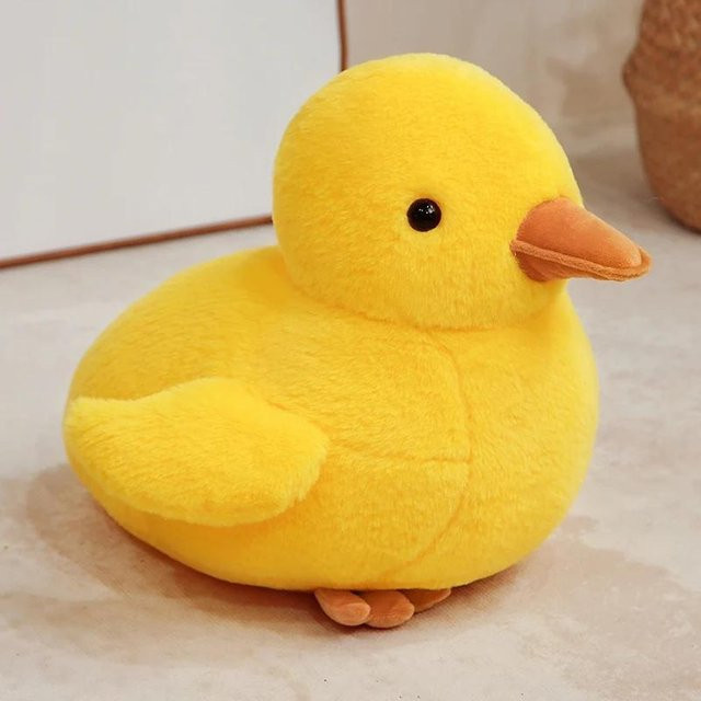 Kidsly Cartoon-Plüschtier Ente Gans, weiß und gelb, 40cm, ab 14 Jahre - Bild 1