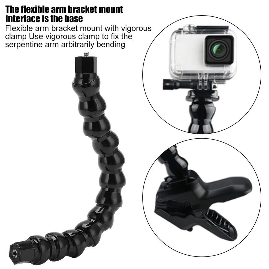 YOUTHINK Flexible Armhalterung Schwanenhals FLW 265 in Schwarz mit 1/4 Zoll Schraubengewinde und 12 Abschnitten - Bild 5