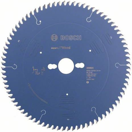 Bosch Expert for Wood Kreissägeblatt, blau, Durchmesser: 250 mm, Bohrung: 30 mm, Breite: 2,5 mm, 80 Zähne, carbide tipped - Bild 1