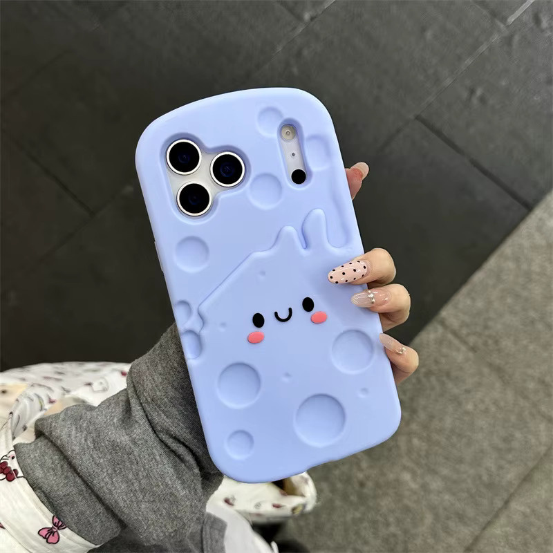 MUQGEW Handyhülle aus weichem Silikon mit blauem Käse-Design für iPhone 17 16 15 14 13 Pro Max Plus – Kawaii stoßfeste Schutzhülle in Blau - Bild 3