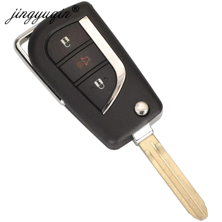 jingyuqin Upgrade Flip HyQ12BBY Fernbedienung Autoschlüssel mit 4D67 Chip für Toyota RAV4 Camry Yaris 4Runner Aurion Matrix Venza in Schwarz - Bild 3