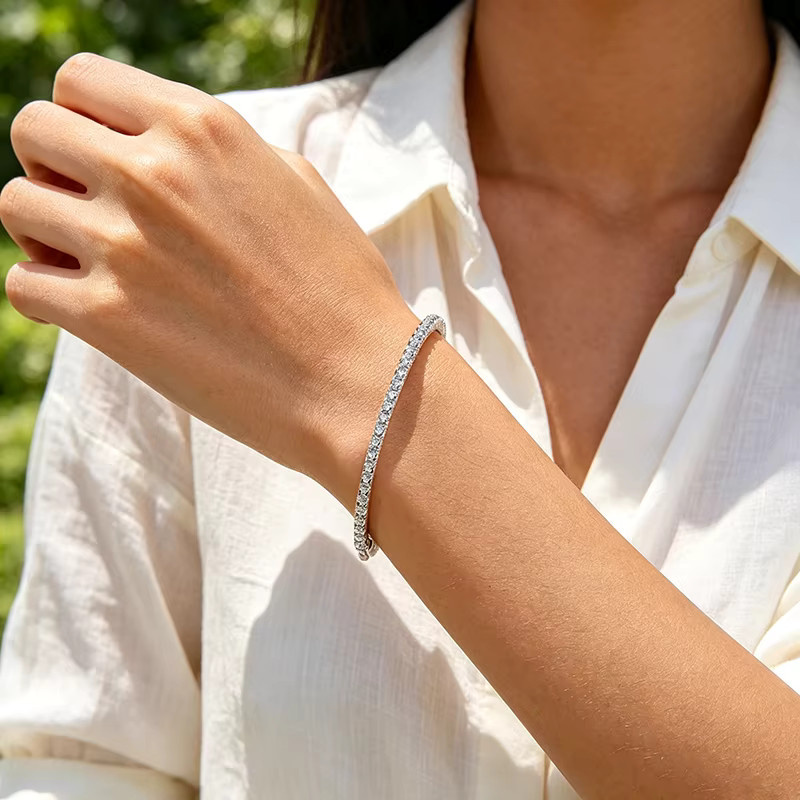 Smyoue Armreifen, 925 Silber, Moissanit, Damen - Bild 3