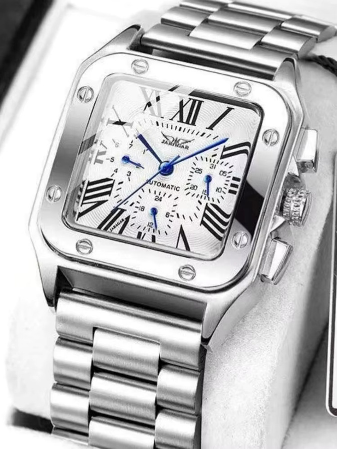 FORSINING Armbanduhr Automatik, Edelstahl, eckig, Silber, Herren - Bild 4