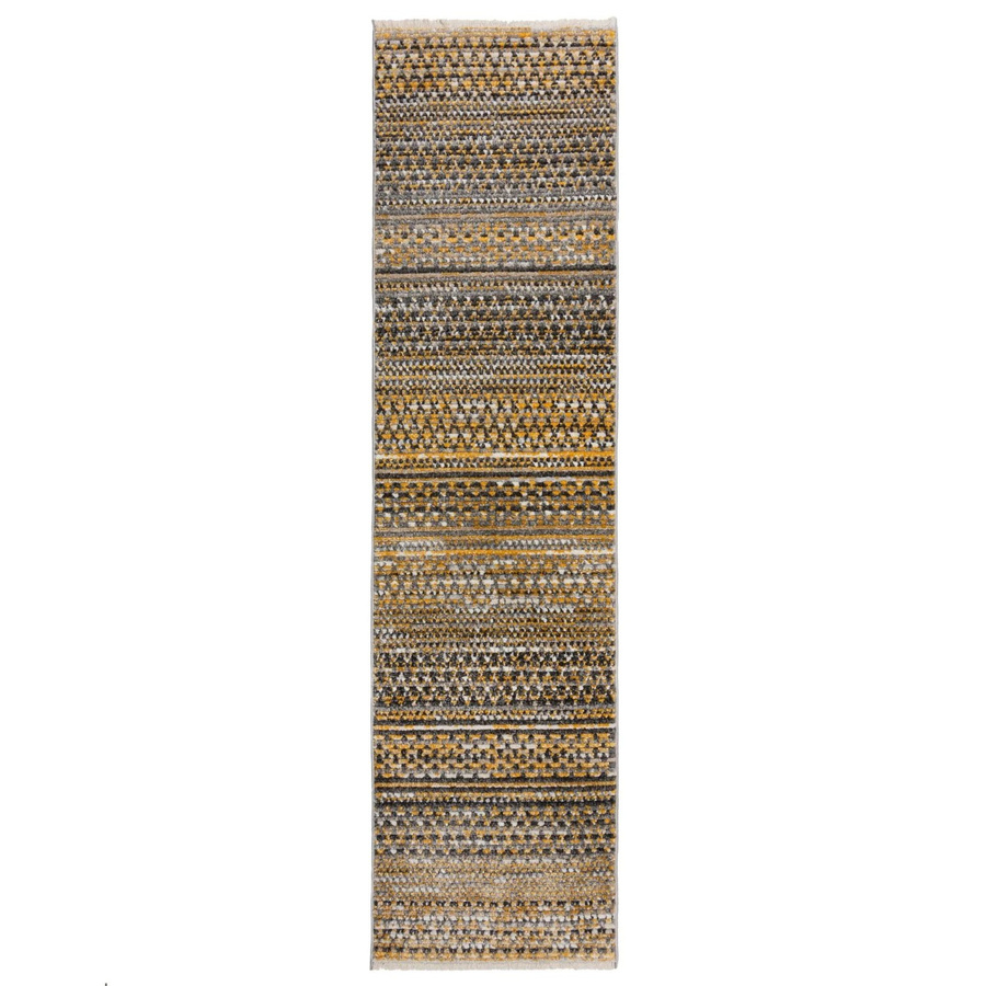 Flair Rugs Kurzflorteppich Camino Gelb mit Fransen, B/T: 60 x 230 cm - Bild 2