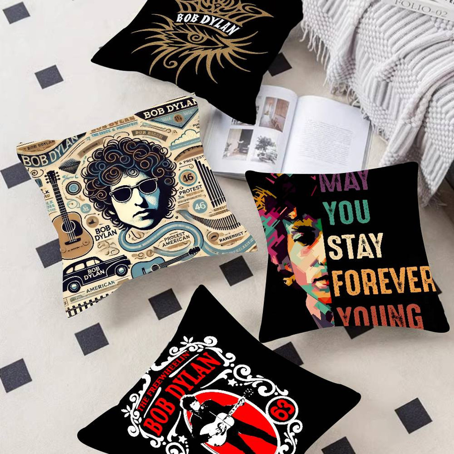 Bob Dylan Logo Kissenbezug aus Peach Skin für Sofa und Dekoration B/B: 18 x 18 cm - Bild 4