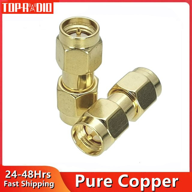 SMA Stecker auf SMA Stecker Adapter vergoldeter RF Koaxial Konverter gerade aus Messing in Gold - Bild 1