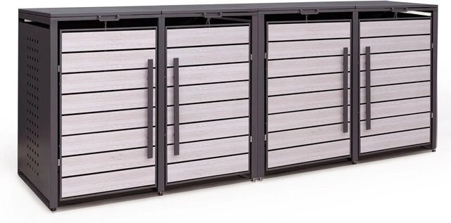osoltus BoxyWood4 Mülltonnenbox mit Gasdruckfedern in Anthrazit B: 264 cm, H: 118 cm - Bild 1