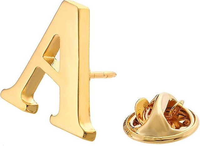 Metallbrosche, goldene Buchstaben A-Z, Unisex - Bild 1