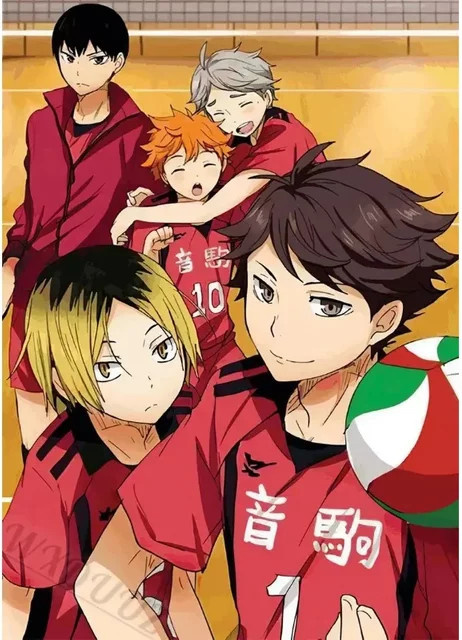 Kayou Haikyuu Volleyball Anime Leinwand Wandkunst Poster Mehrfarbig - Bild 1