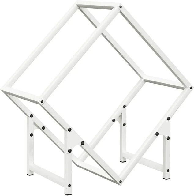 vidaXL Brennholzregal aus kaltgewalztem Stahl in Weiß, B/T/H: 50 x 25 x 50 cm - Bild 1