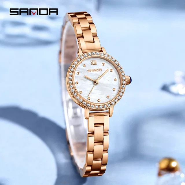 SANDA Armbanduhr, Quarz, Legierung, Weiß, Damen - Bild 1