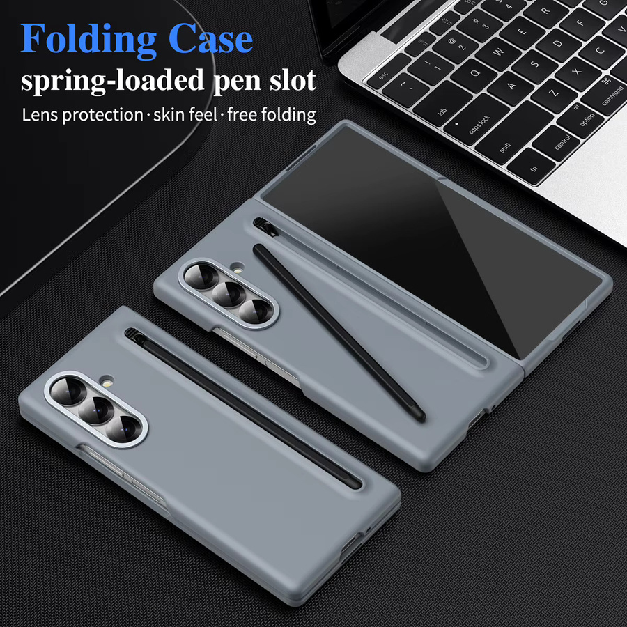 Samsung Schutzhülle für Galaxy Fold8 Ultra, Fold8 Wide, Fold7, Fold6, Fold5, Fold4 und Fold3 mit Stiftschlitz in Schwarz mit angenehmem Hautgefühl - Bild 2