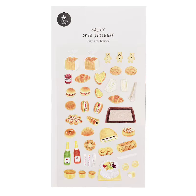 Koreanische Motivaufkleber für Scrapbooking und DIY Journaling mit Backwaren und Desserts, Mehrfarbig - Bild 2