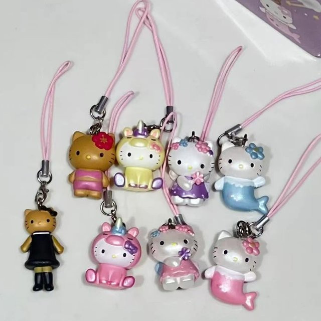 Sanrio KT Cat Fantasy Meerjungfrauen-Handykette, Mini-Puppe, Schlüsselanhänger - Bild 1