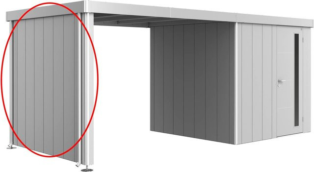 Biohort Seitenwand Neo für Seitendach Gerätehaus, Farbe: Silber-Metallic, Breite: 203 cm, Höhe: 4,3 cm - Bild 1