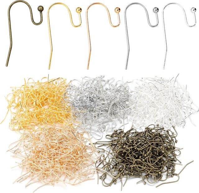 lingsai Ohrhaken Kugel-Ohrhaken, Gold, Unisex - Bild 1
