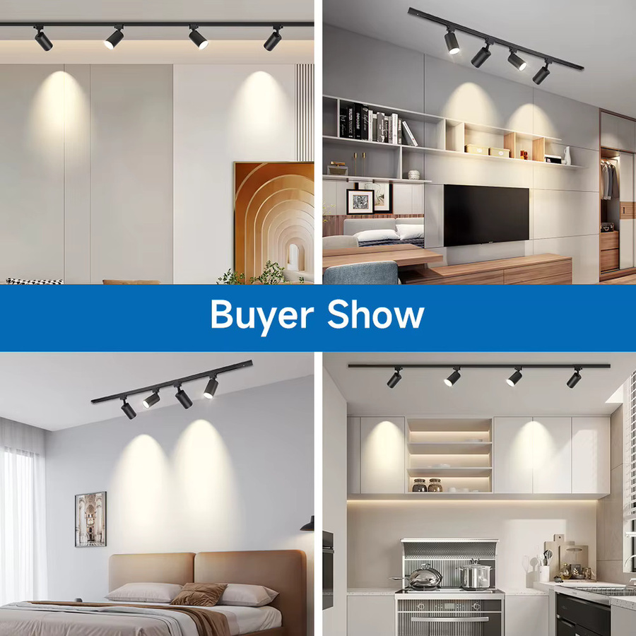 LANGYUE LED-Schienensystem Spotlight-Set in Schwarz aus Aluminium für Wohnzimmer und Küche mit GU10 Reflektor - Bild 5