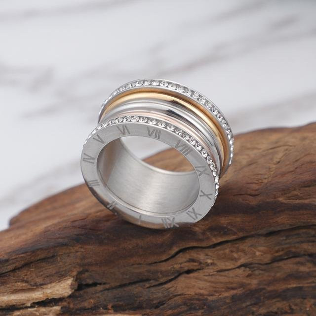 Freedom Fashion Ringe Edelstahl, Gold, Zirkonia, Damen - Bild 1
