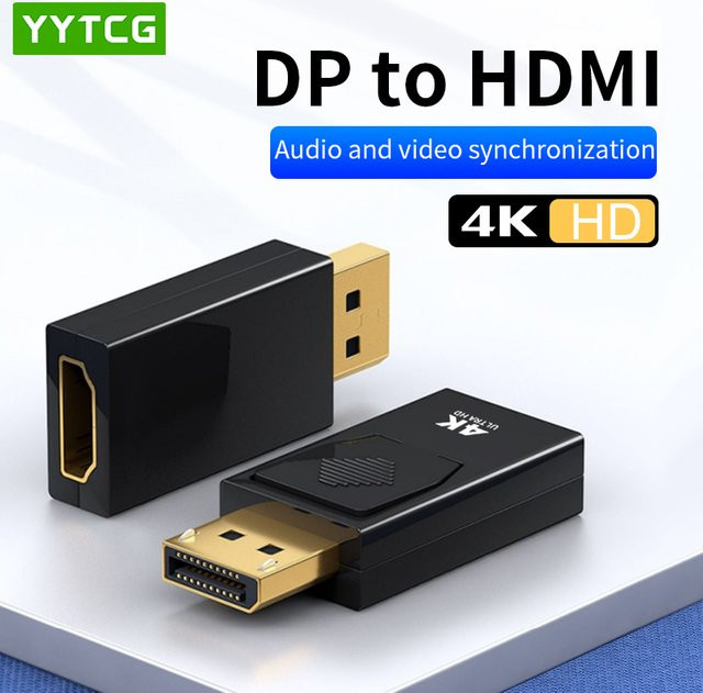 YYTCG DisplayPort auf HDMI Adapter Konverter für 4K Video und Audio in Schwarz - Bild 1