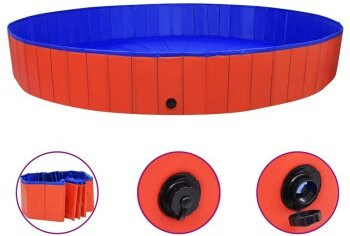 VidaXL Hunde-Pool in Rot mit einem Durchmesser von 3 m und einer Höhe von 40 cm