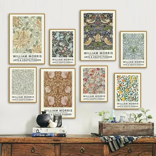 Potdemiel Wandbild William Morris Museum Serie Vintage Floral Canvas Poster in Mehrfarbig - Bild 1