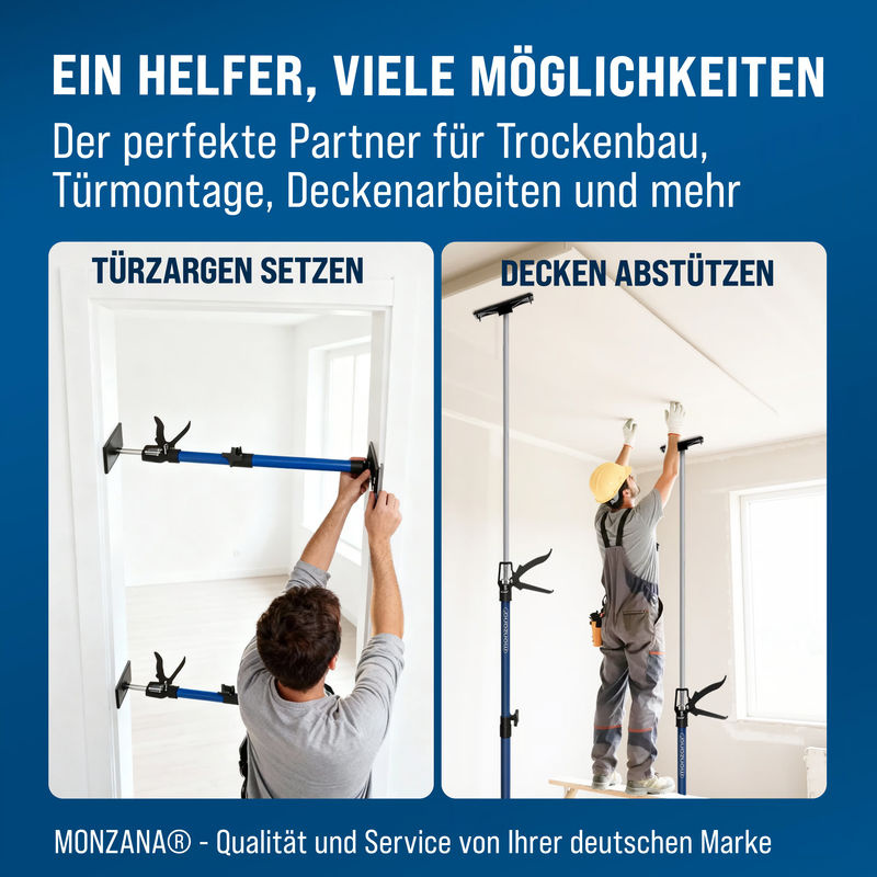 Monzana Stahl Türspanner und Zargenspanner 3er-Set in Blau, Spannweite 50-115 cm, max. 30 kg - Bild 4