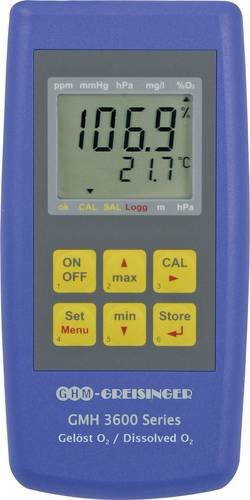 Greisinger GMH 3611-L04 Sauerstoffmessgerät zur Messung von O2-Konzentration, O2-Sättigung und Druck in Blau - Bild 1