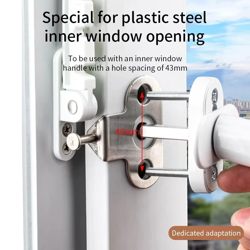 Verstellbare Fensterunterstützung als Windhaken-Verriegelung und Begrenzer-Sperrschutz in Weiß - Bild 5