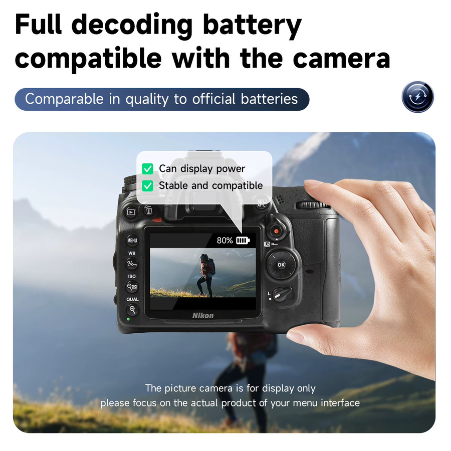 CITYORK Kamera-Akku EN-EL15 / EN-EL15C mit Dual-USB-Ladegerät, 2850mAh, Schwarz - Bild 5