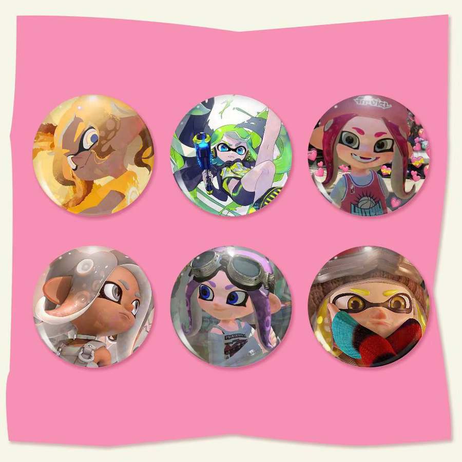 Brosche Splatoon 3, Cartoon, Rund, Unisex - Bild 2
