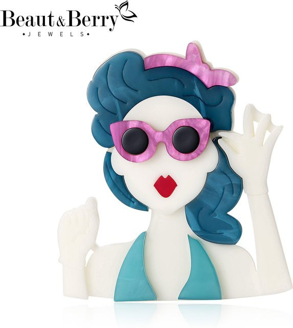 Beaut&Berry Acryl-Broschen, Bunt, Unisex - Bild 1