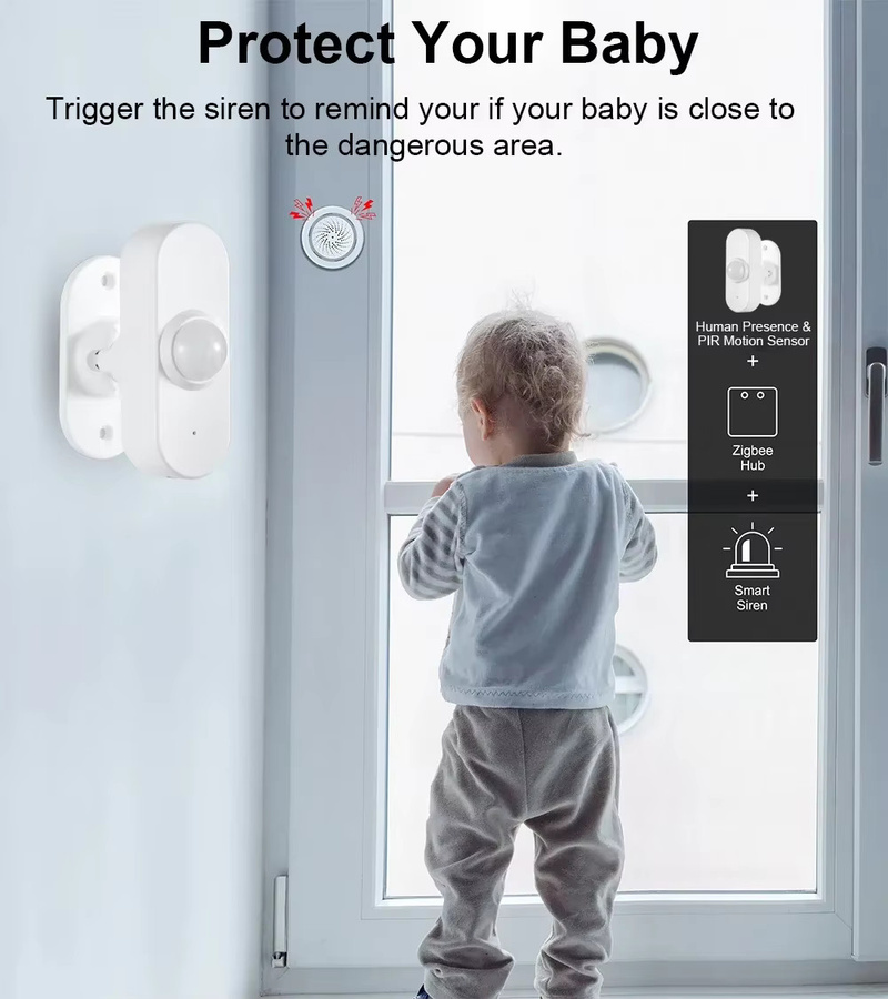Haozee Smart Zigbee Human Presence Sensor mit 24G mmWave Radar und optionaler Temperatur- und Feuchtigkeitserkennung, Weiß - Bild 5