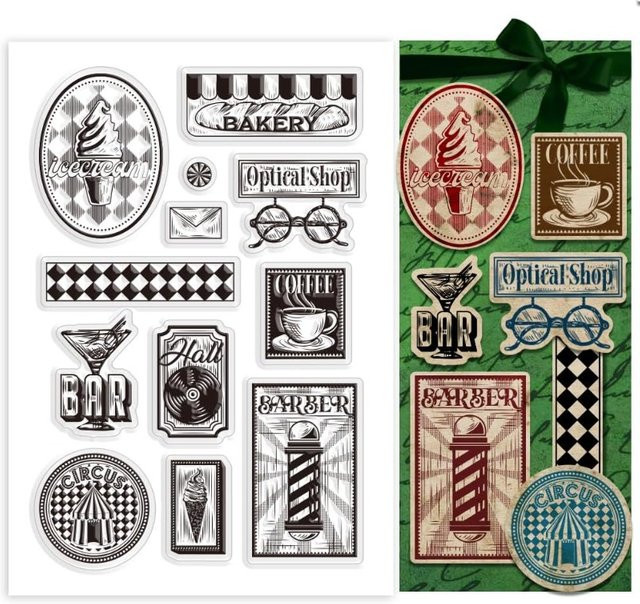 Transparenter Retro Motiv Stempel aus Silikon für deine DIY-Projekte, Farbe: Transparent - Bild 1