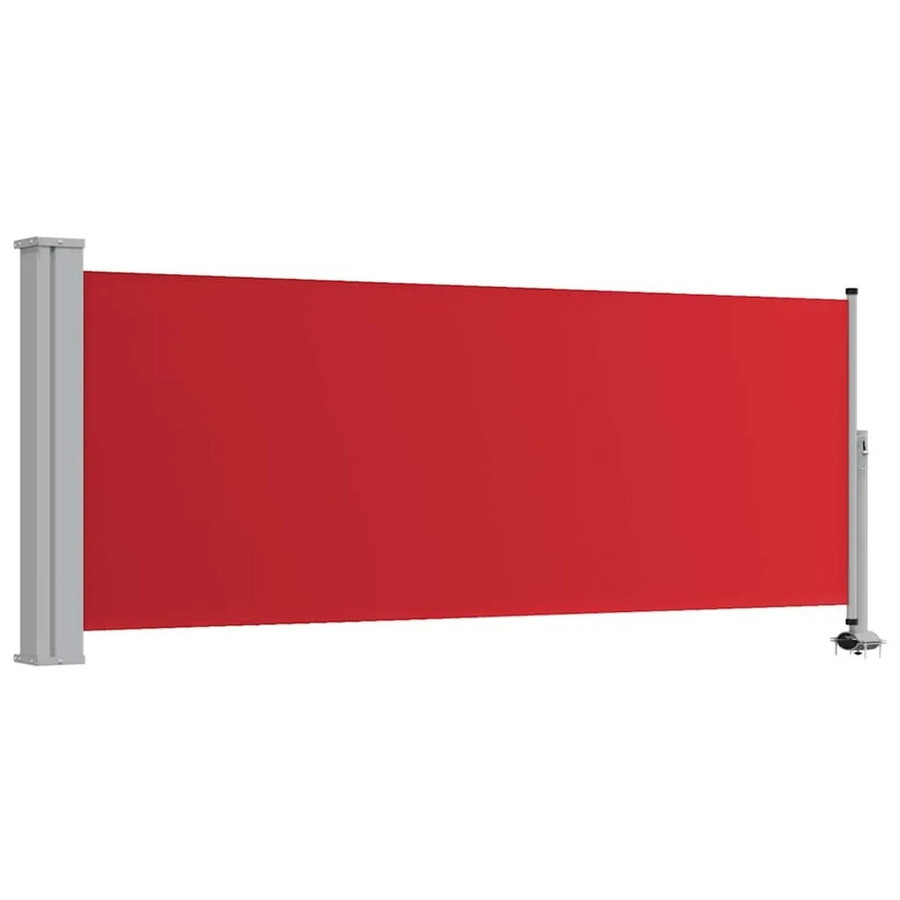 vidaXL Ausziehbare Seitenmarkise aus Polyester und Stahl in Rot, B/H: 300 x 100 cm - Bild 2
