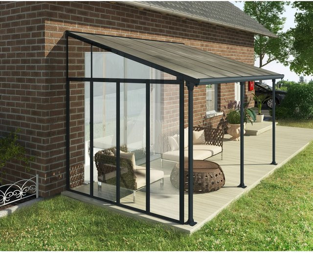 Palram Canopia Seitenwand Serie Anthrazit aus Polycarbonat und Aluminium, Breite: 300 cm - Bild 1