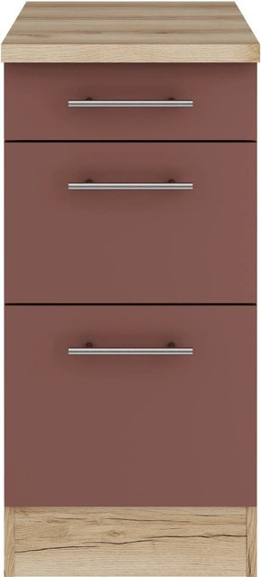 OPTIFIT Bari407 Küchen-Unterschrank in Rostrot mit modernem mattem Design - Bild 1