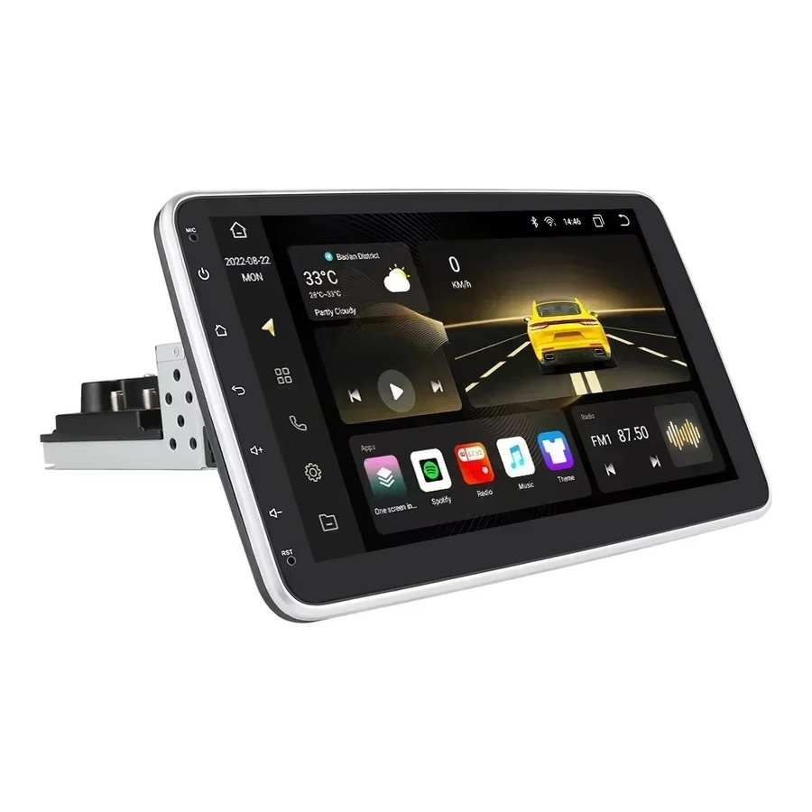 Hizpo 10,1 Zoll Universal CarPlay und Android Auto Multimedia Autoradio mit 4G für VW, Volkswagen, Fiat, Renault, Nissan und Hyundai in Schwarz - Bild 1