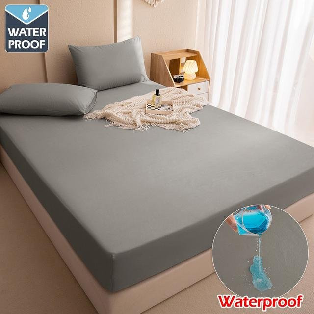 Wasserdichter und atmungsaktiver Matratzenschoner von Leorate in Grau, Spannbettlaken aus Mikrofaser, B/T/H: 80 x 200 x 30 cm - Bild 1