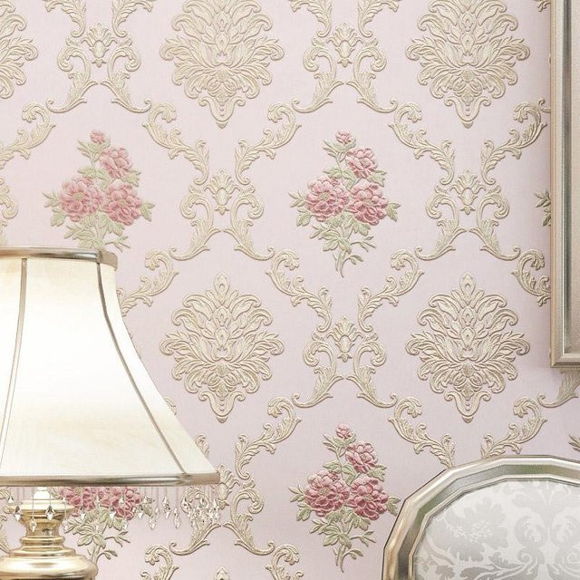 In Vogue 3D Wandaufkleber aus Vliesstoff mit floralem Muster im Landhausstil, selbstklebend, Beige, Pink, Blau, Weiß - Bild 1