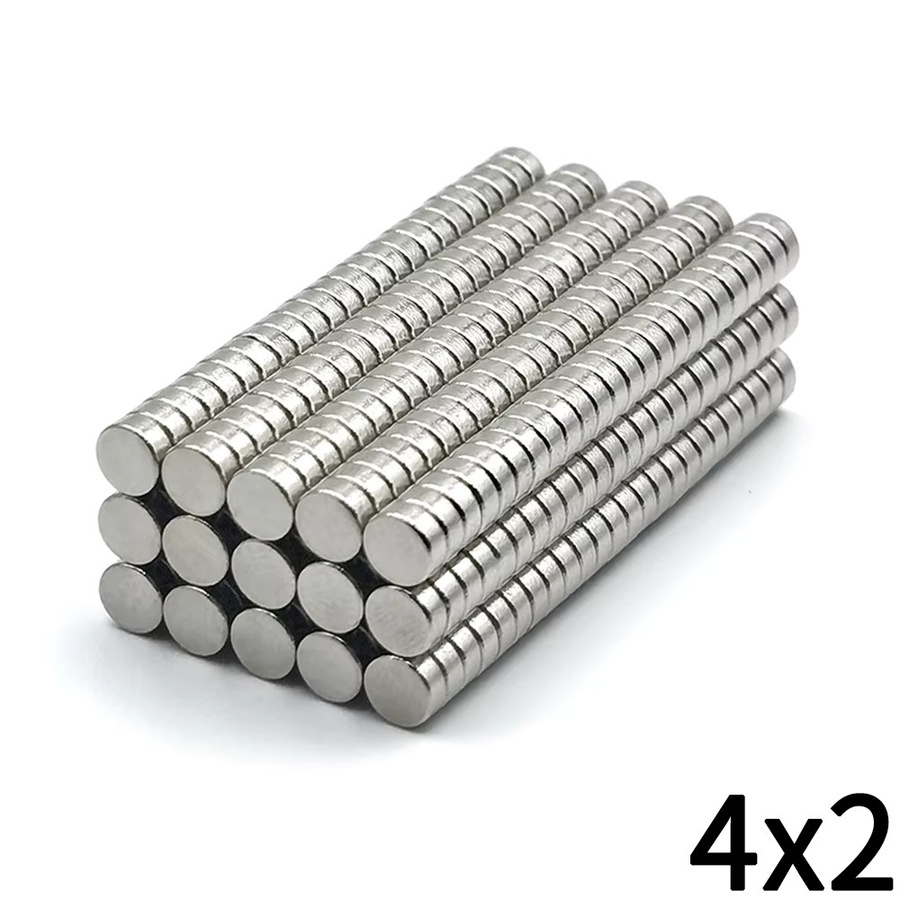 Runde Neodym-Magneten in Silber, Durchmesser: 4 mm, Höhe: 2 mm, superstarke permanente Magnetscheiben für Kühlschrank und Heimwerker-Projekte - Bild 2