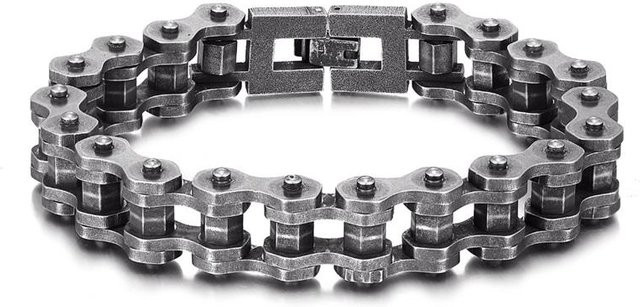 YULIN Armband Edelstahl, Schwarz, Punk, Herren, 19cm - Bild 1
