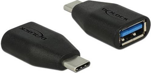 Delock USB Adapter mit USB 3.1 Stecker A auf USB-C 3.1 Buchse, Schwarz, 65519 - Bild 1