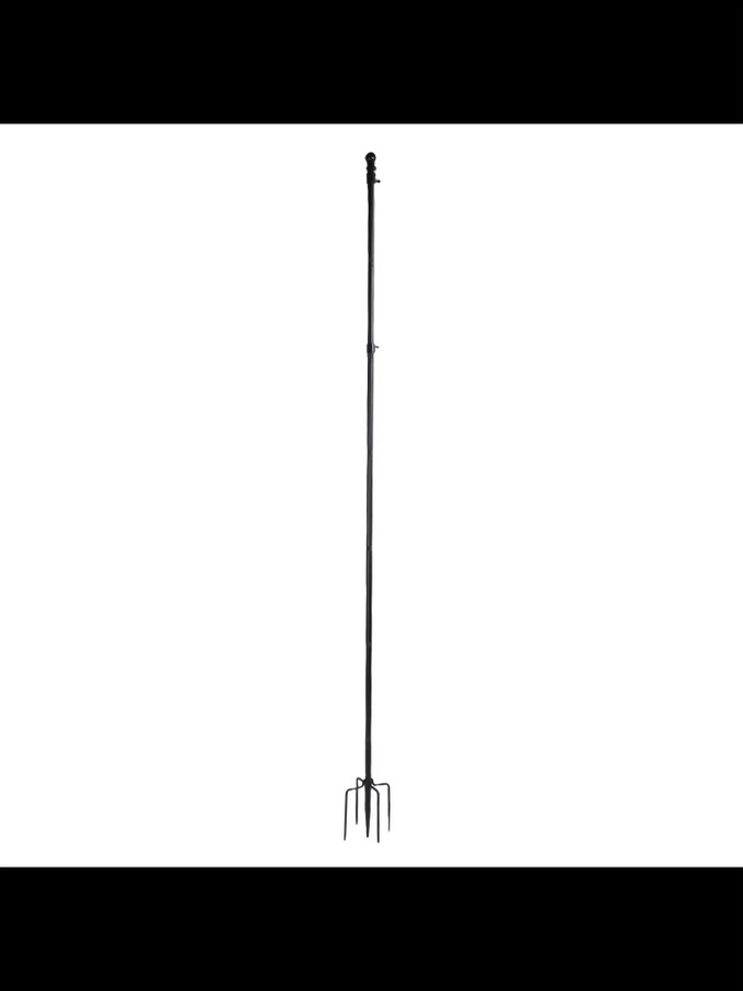 ZJCHAO Boden-Fahnenmast aus Edelstahl mit 5-Zinken-Basis für Garten und Hof, Farbe: Silber oder Schwarz, Höhe: 304,8 cm - Bild 3