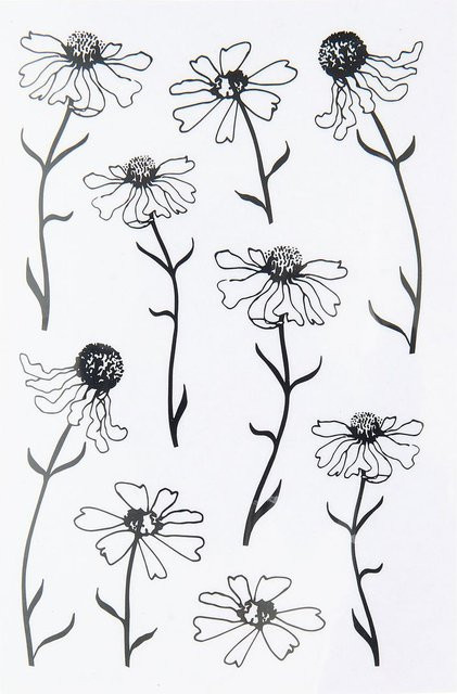 Rico Design Transfermotive In the Meadow Blumen in Schwarz - Bild 1